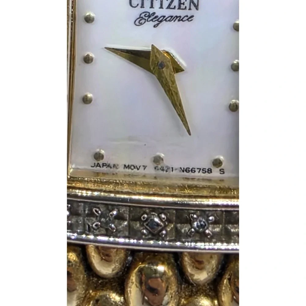 Citizen Elegance Diamonds MOP Palladium Gold Plated 5421-S64461  Watch Runs